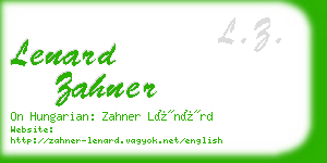 lenard zahner business card